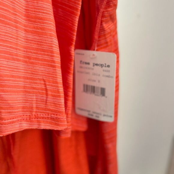 FREE PEOPLE Turn it up Stripes High Low Tank Top In Scarlet.Size S - Picture 13 of 15